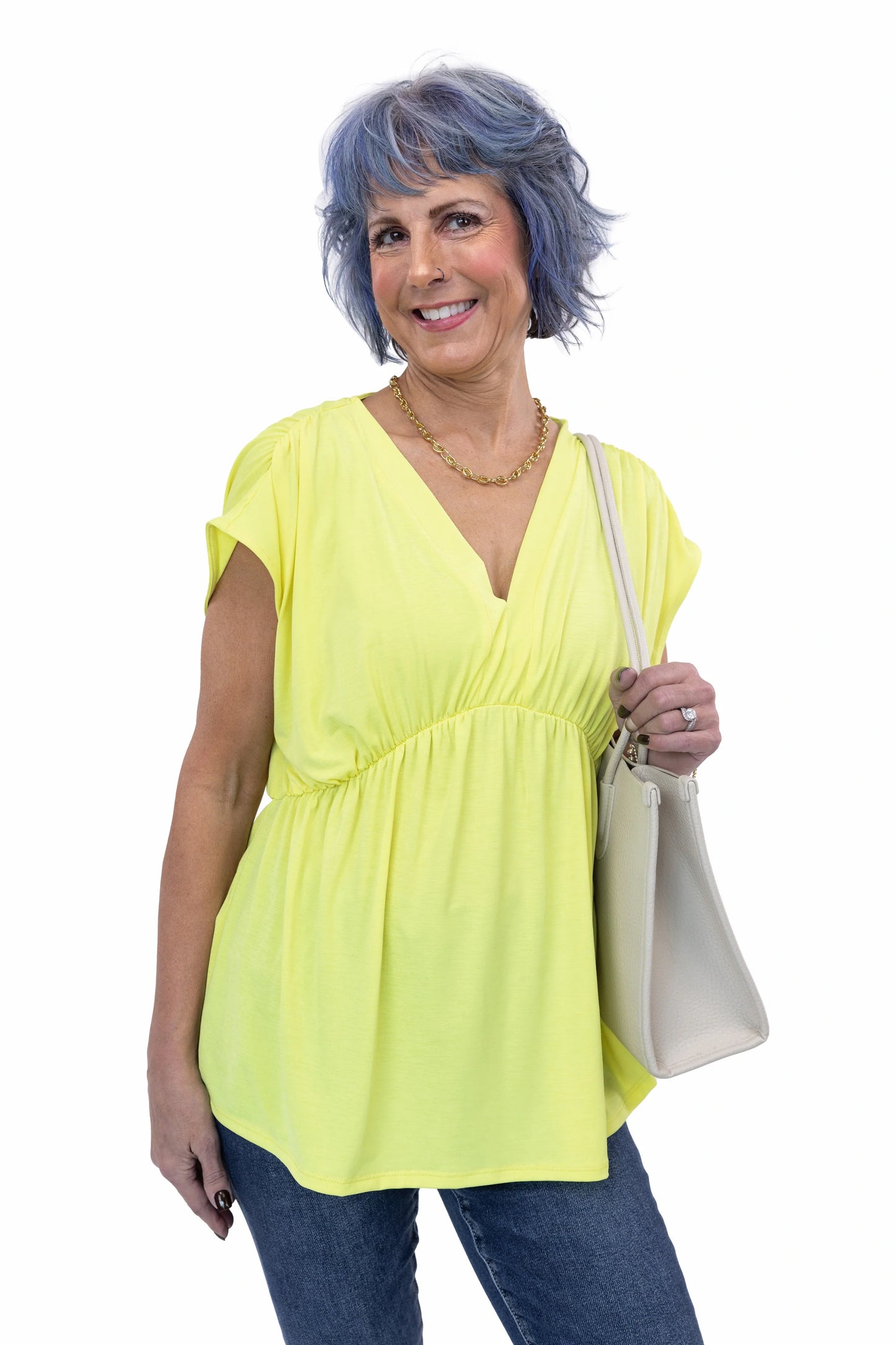 This is My Life Women's V-Neck Wrinkle Free Short Sleeve Top