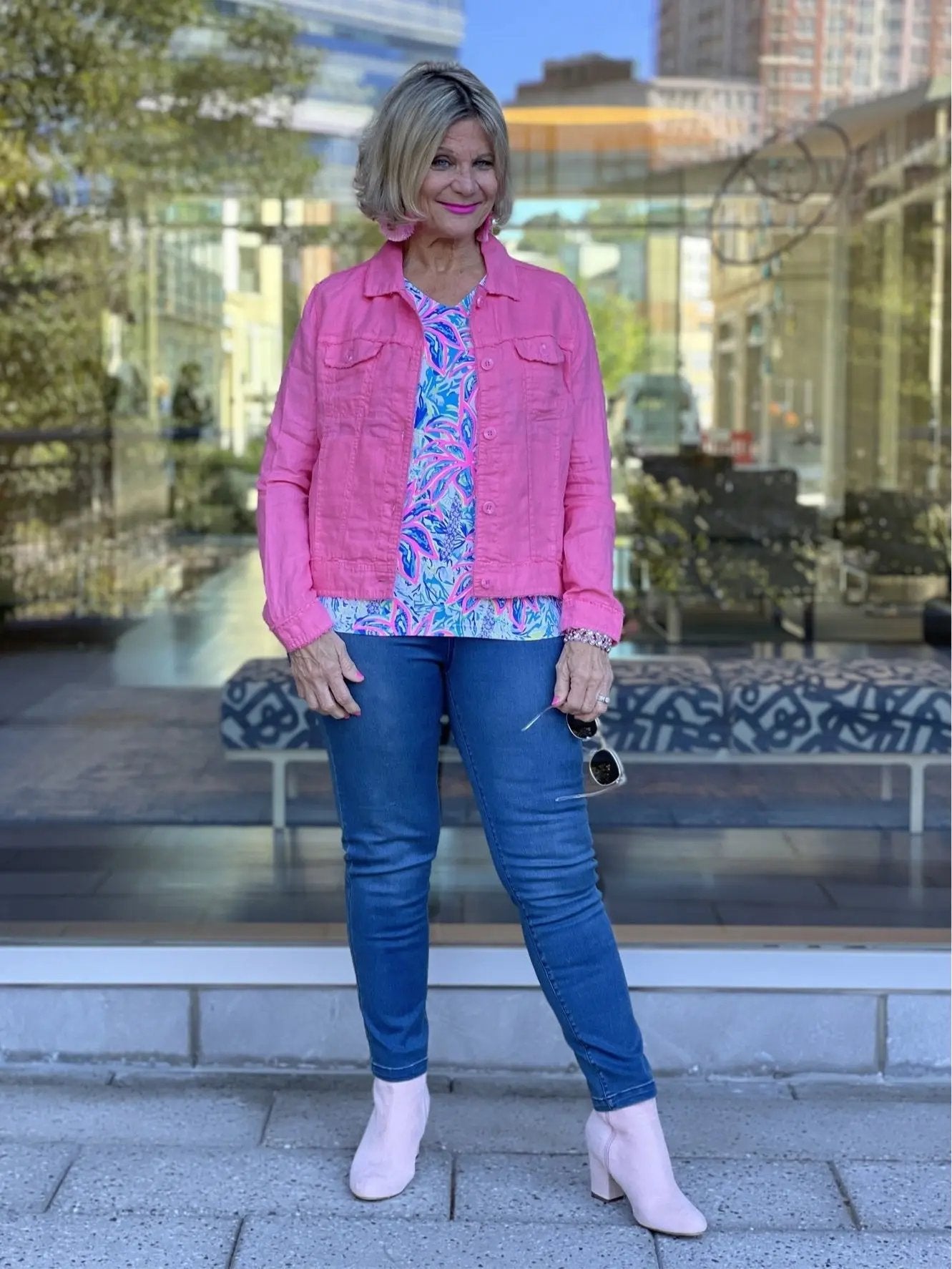 LULU B FLAMINGO PINK LINEN JACKET