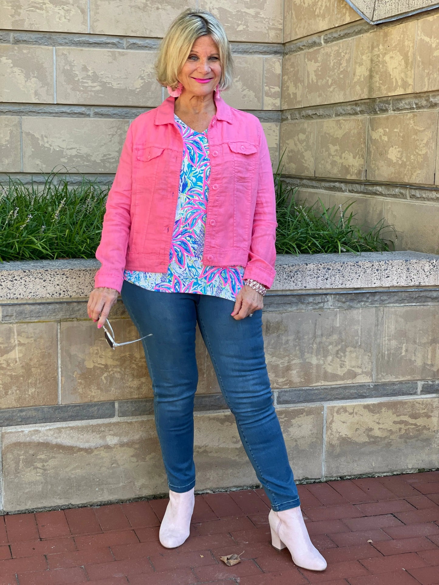 LULU B FLAMINGO PINK LINEN JACKET