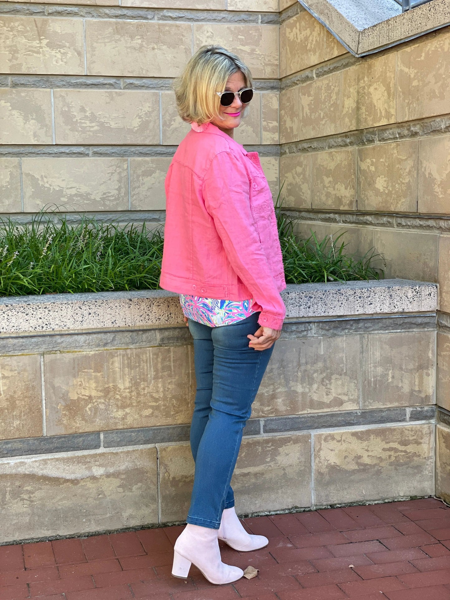 LULU B FLAMINGO PINK LINEN JACKET