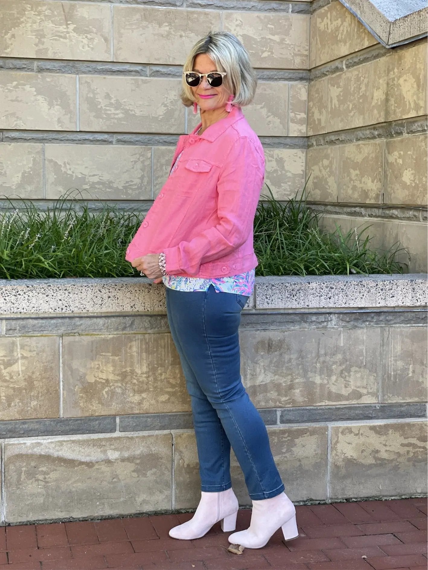 LULU B FLAMINGO PINK LINEN JACKET