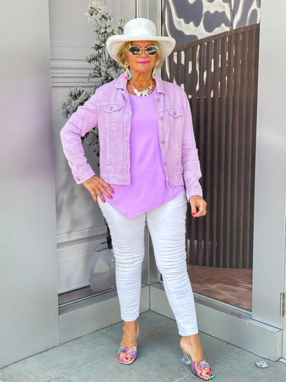 LULU B LILAC LINEN JACKET