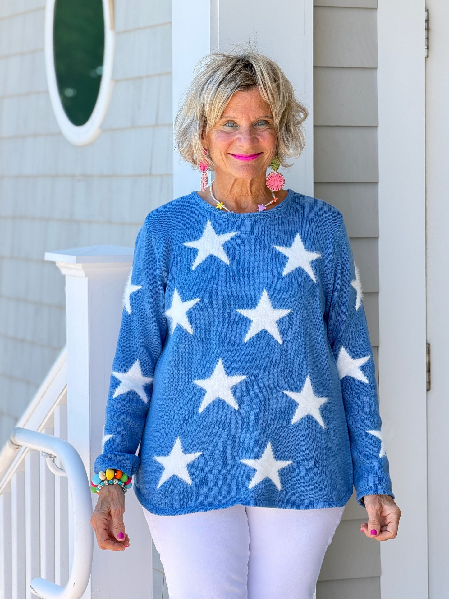LULU B PERRI DOCKSIDE FUZZY SWEATER
