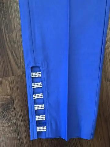 EMBELLISHED  LATTICE CAPRI COBALT