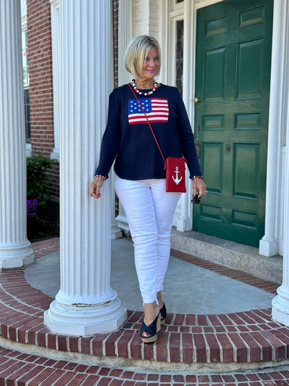 LULU-B NAVY FLAG SWEATER