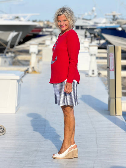 DOCKSIDE NAVY STRIPED SKORT
