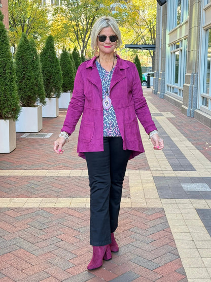 LULU-B SHADES OF BLUE CASHMERE V NECK