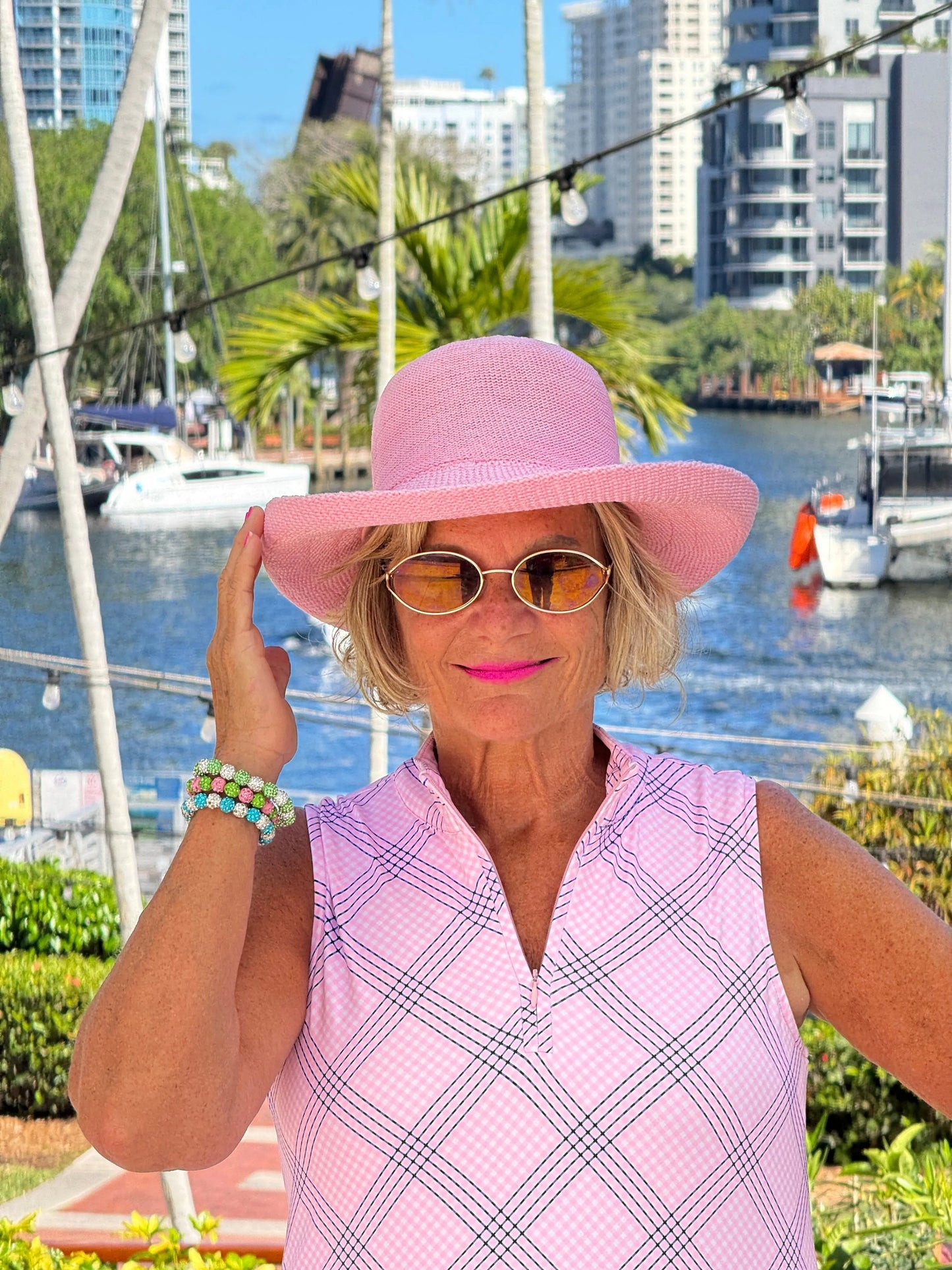LULU B PINK CHIC MIDI SLEEVELESS 1/4 ZIP MAXI DRESS