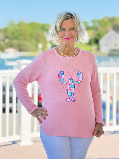 BEACH CLUB PINK LOBSTER SWEATER