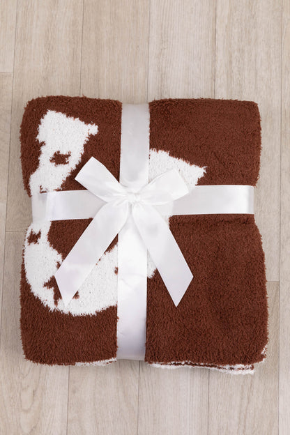Brown Horseshoe Print Super Soft Blanket