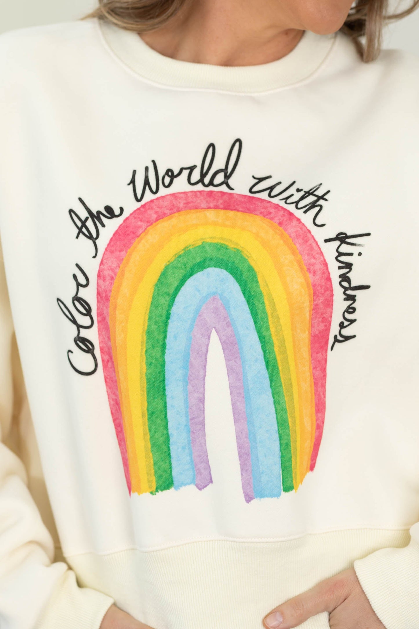 Color The World Crop Sweatshirt