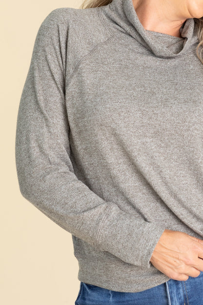Brushed Hacci Cowl Neck Knit Pullovers