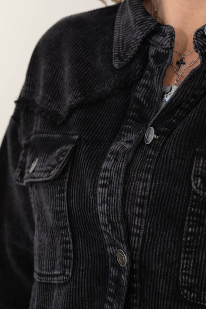 Corduroy Front Pockets Shackets