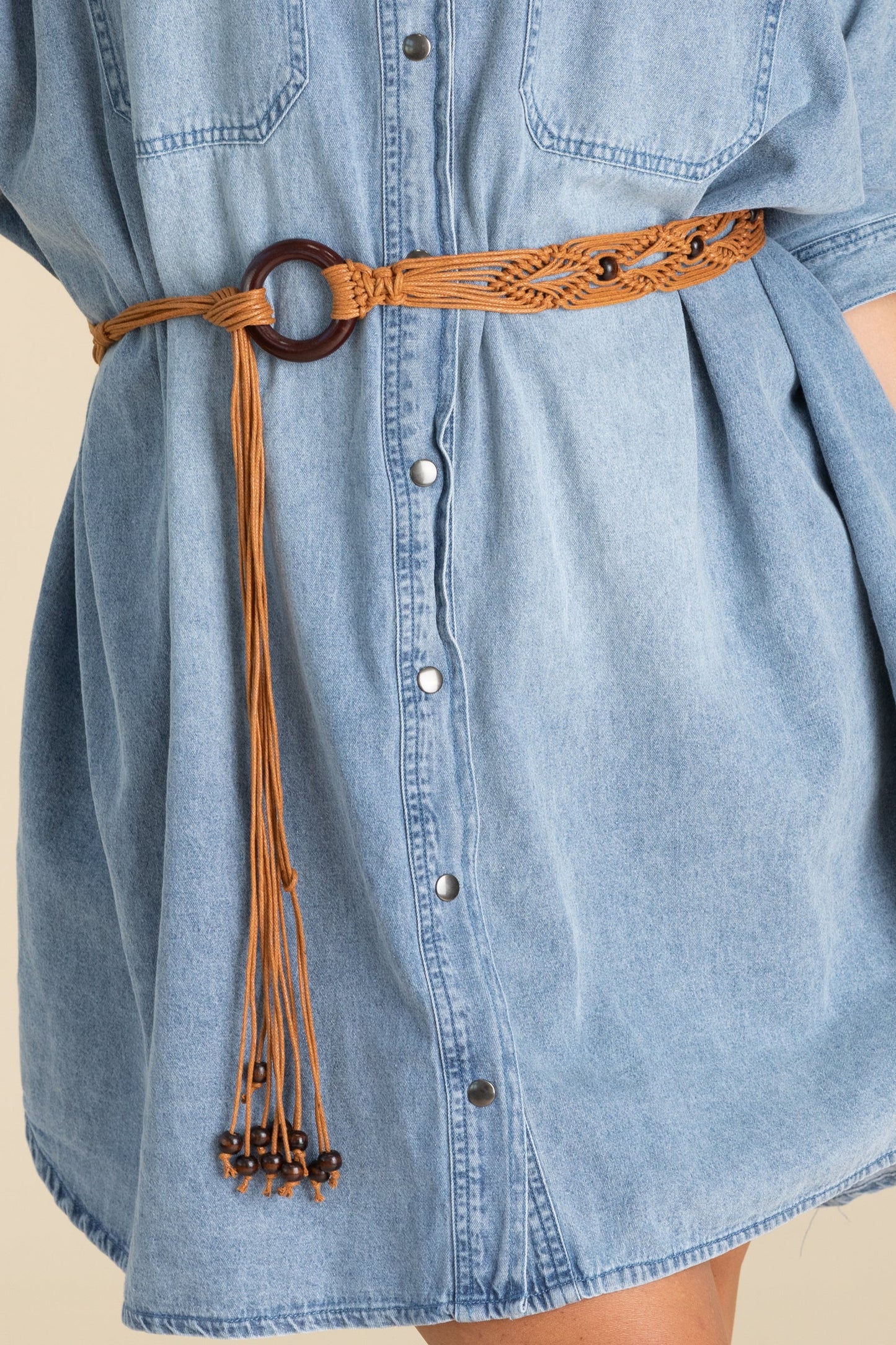 Camel Bohemian Vintage Woven Belt