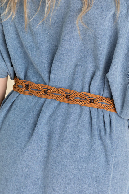 Camel Bohemian Vintage Woven Belt