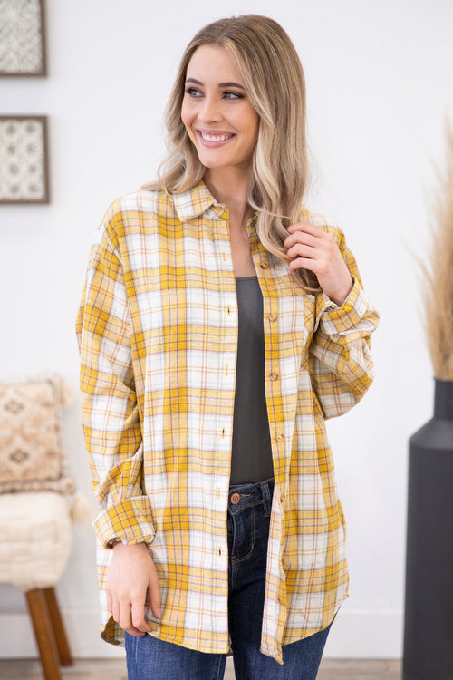 Cinnamon and Ivory Multicolor Plaid Top