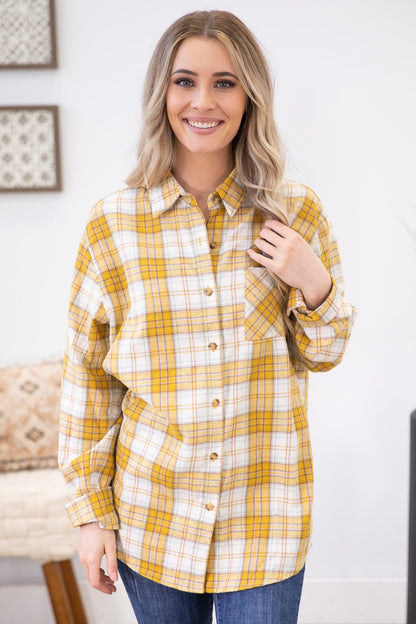 Cinnamon and Ivory Multicolor Plaid Top