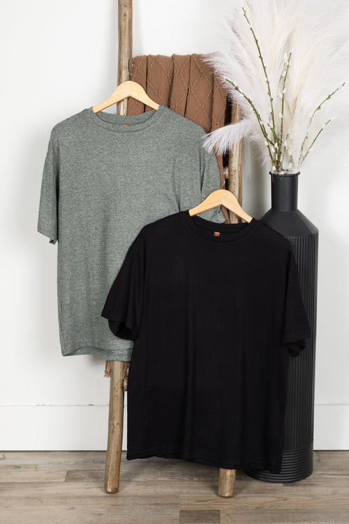 Brushed Hacci Oversized Boyfriend Knit Tee