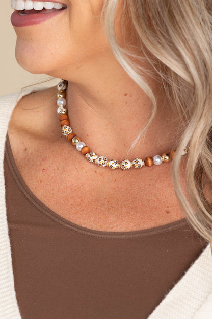 Ceramic Pearl Bead Necklace
