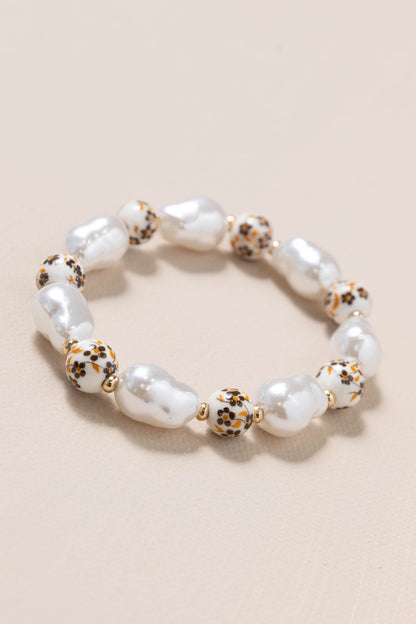 Ceramic Pearl Bead Bracelet