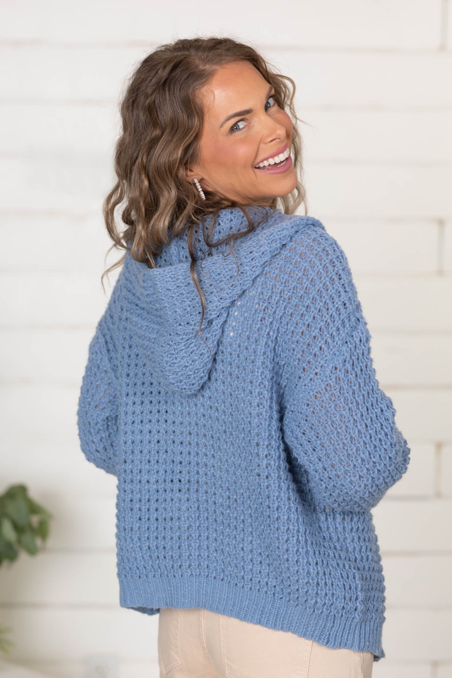 Cable Knit Hooded Cardigan
