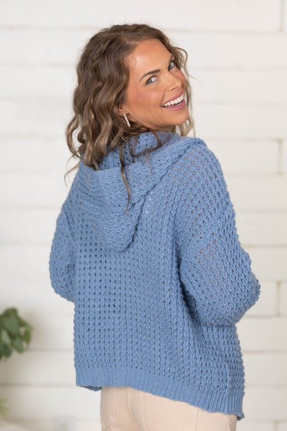 Cable Knit Hooded Cardigan