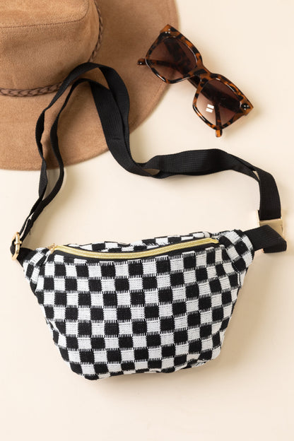 Checkered Waist Crossbody Sling Bags