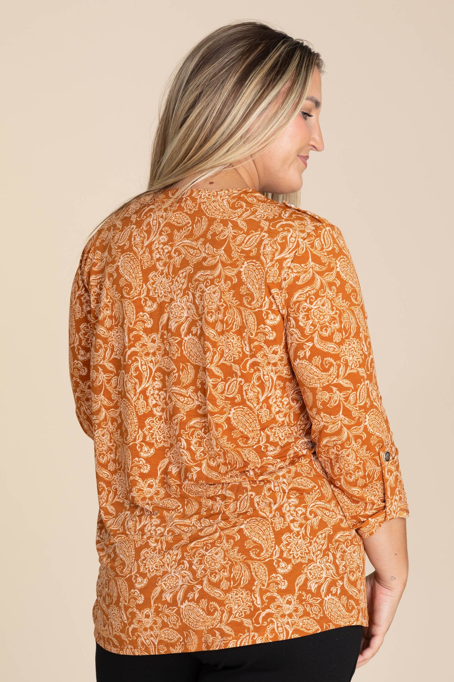 Cinnamon Printed Lizzy Wrinkle Free Top
