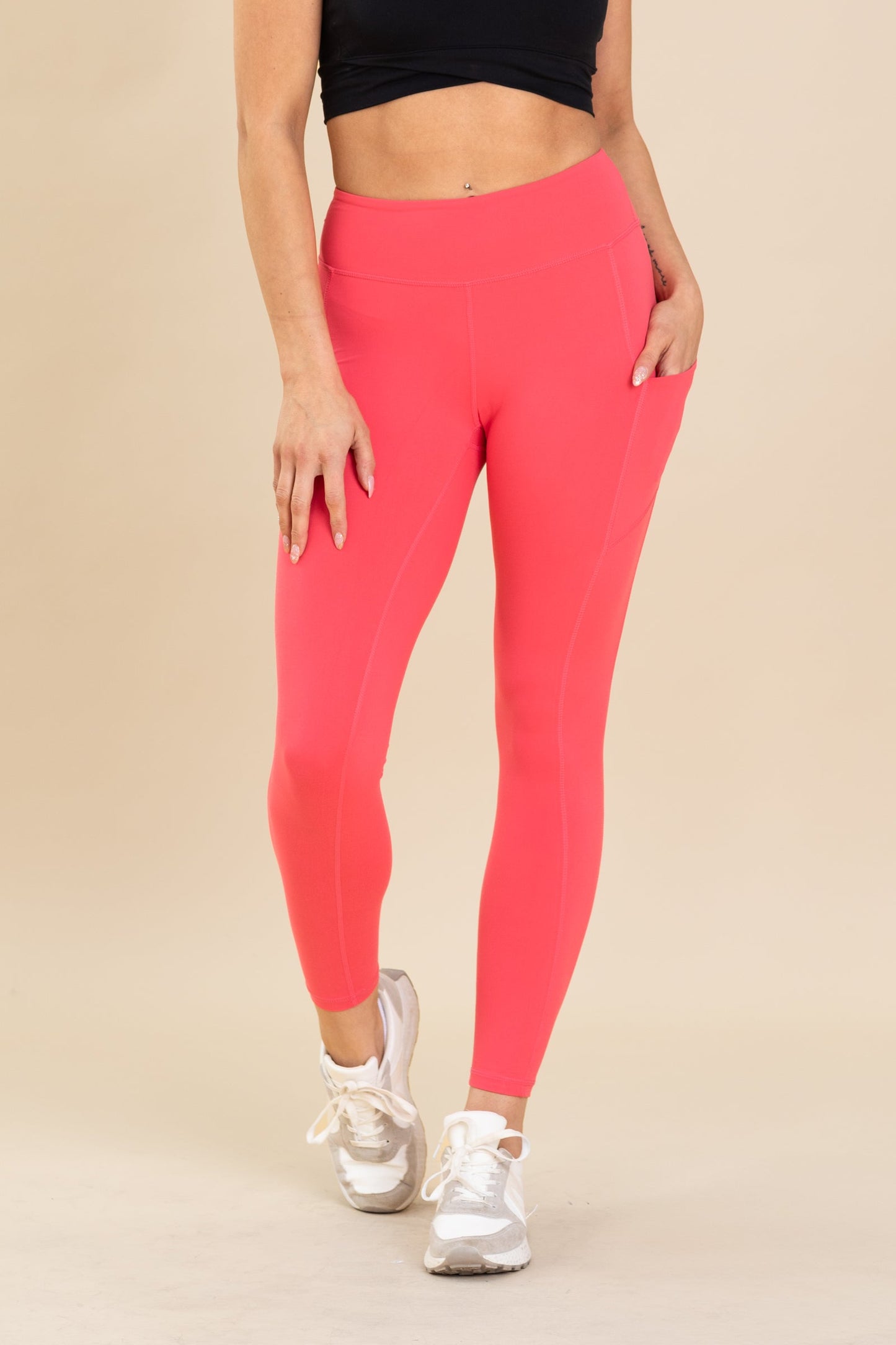 Buttery Soft Mid Rise Leggings With Side Pockets