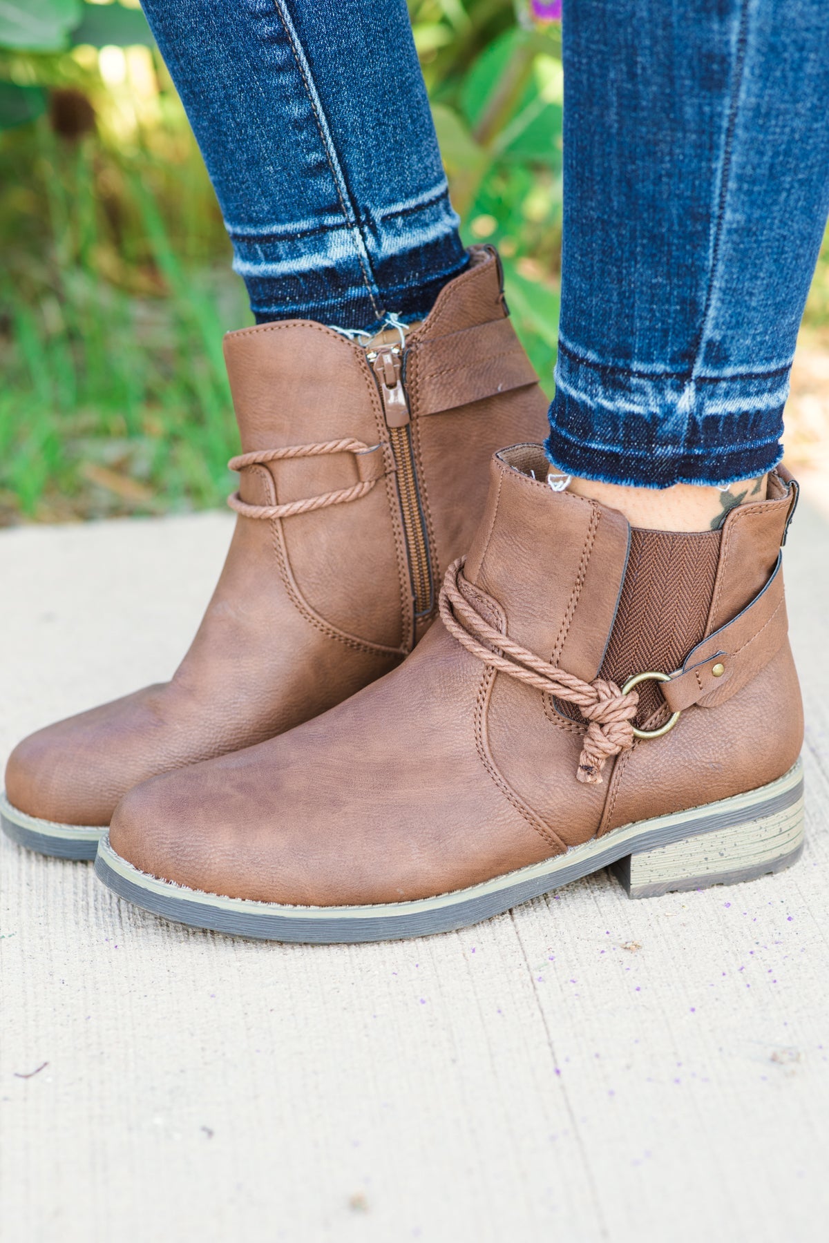 Brown Booties With Ankle Detail