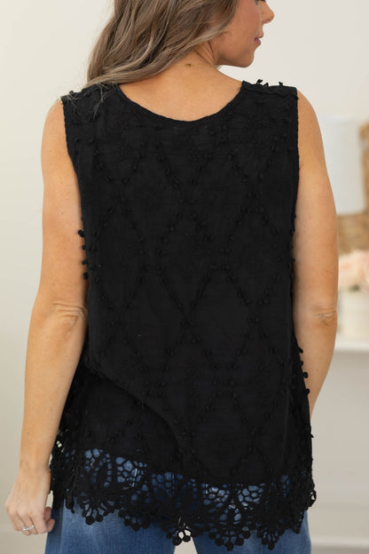 Casual Crochet Cotton Tank Top- 100% Cotton