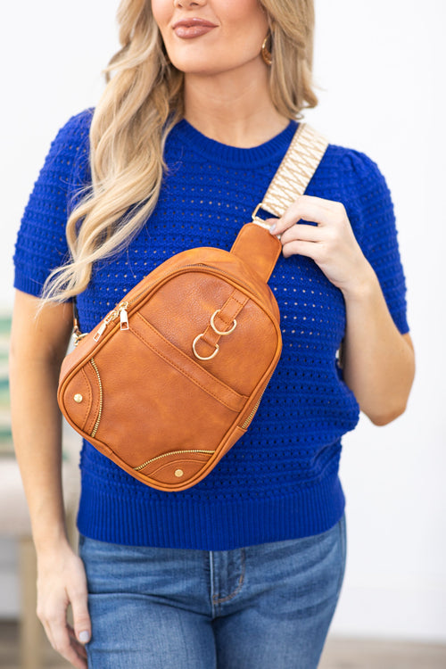 Camel Vintage Guitar Strap Leather Bag