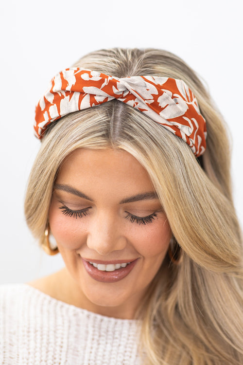 Burnt Orange Safari Jungle Print Headband