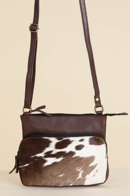 Brown Cowhide Crossbody