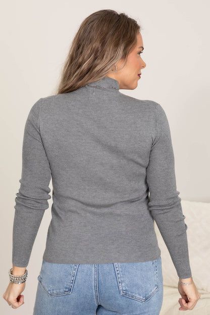 Cashmere Blend Mock Neck Sweater Knit Tops