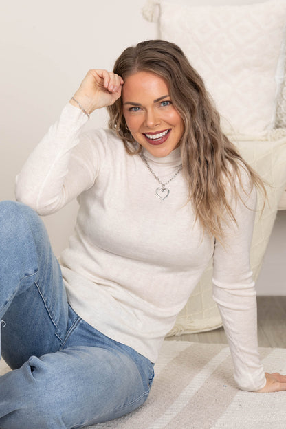 Cashmere Blend Mock Neck Sweater Knit Tops