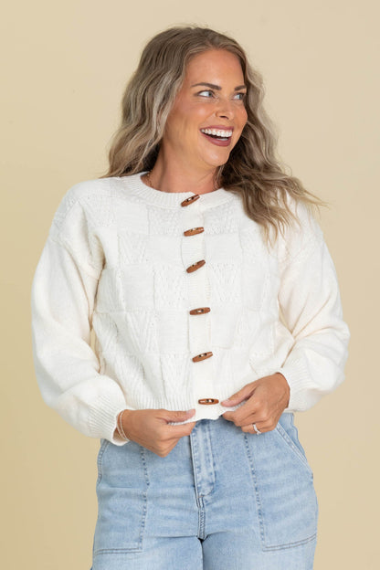 Checker Detail Cardigans