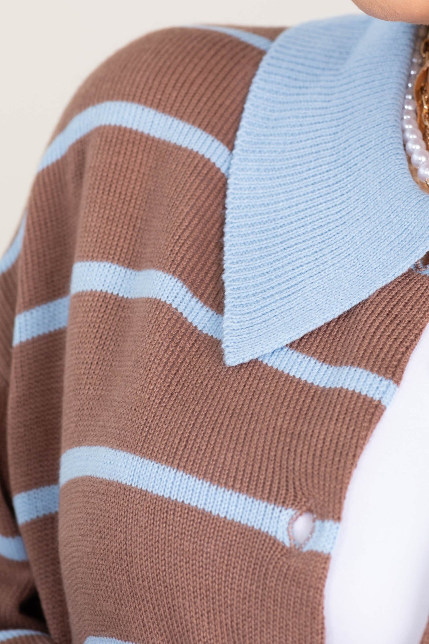 Casual Stripe Button Down Sweaters