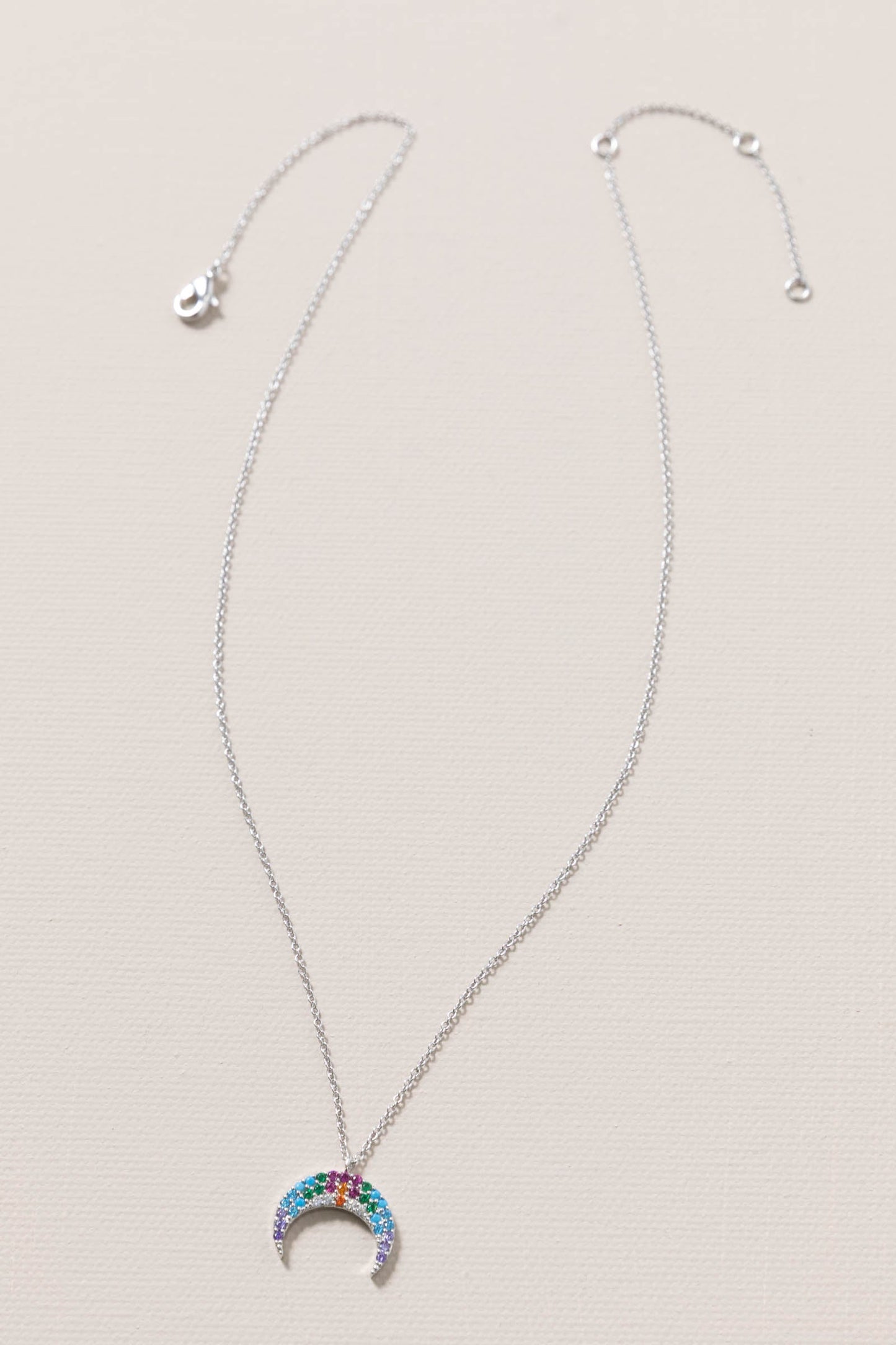 Celestial Pave CZ Crescent Moon Necklaces