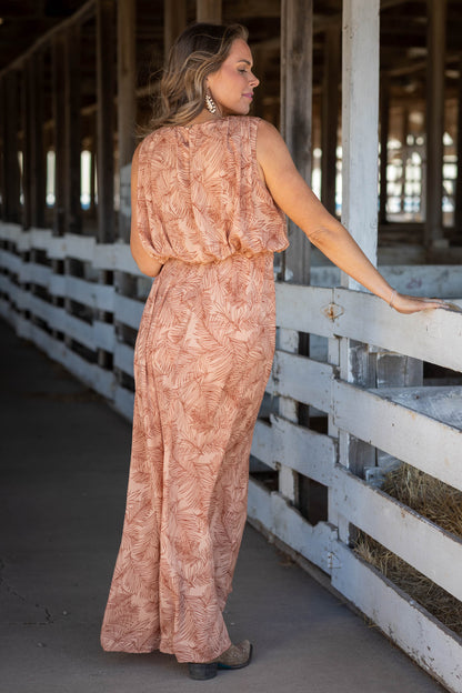 Cinnamon Printed Sleeveless Maxi Dress