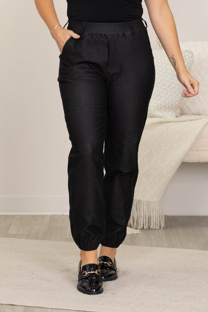 Classic Solid Straight Leg Jogger Pants