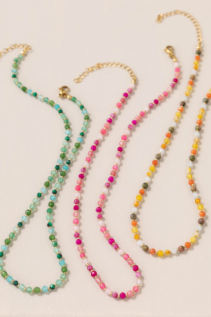 Candy Bead Dainty Gemstone Necklace