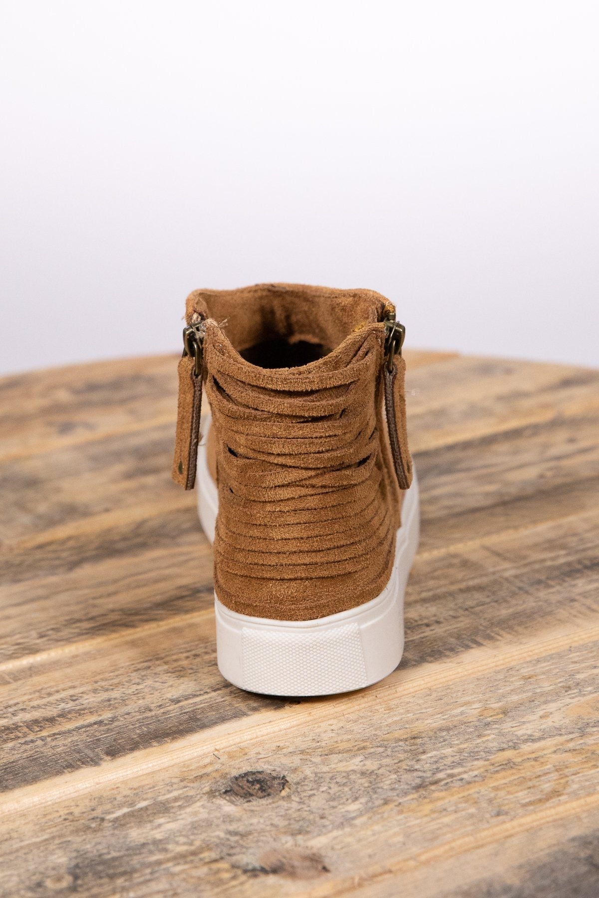 Camel Faux Suede Side Zip Shoe