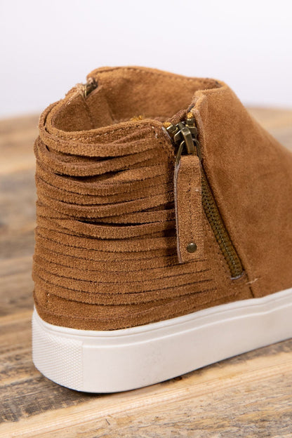 Camel Faux Suede Side Zip Shoe