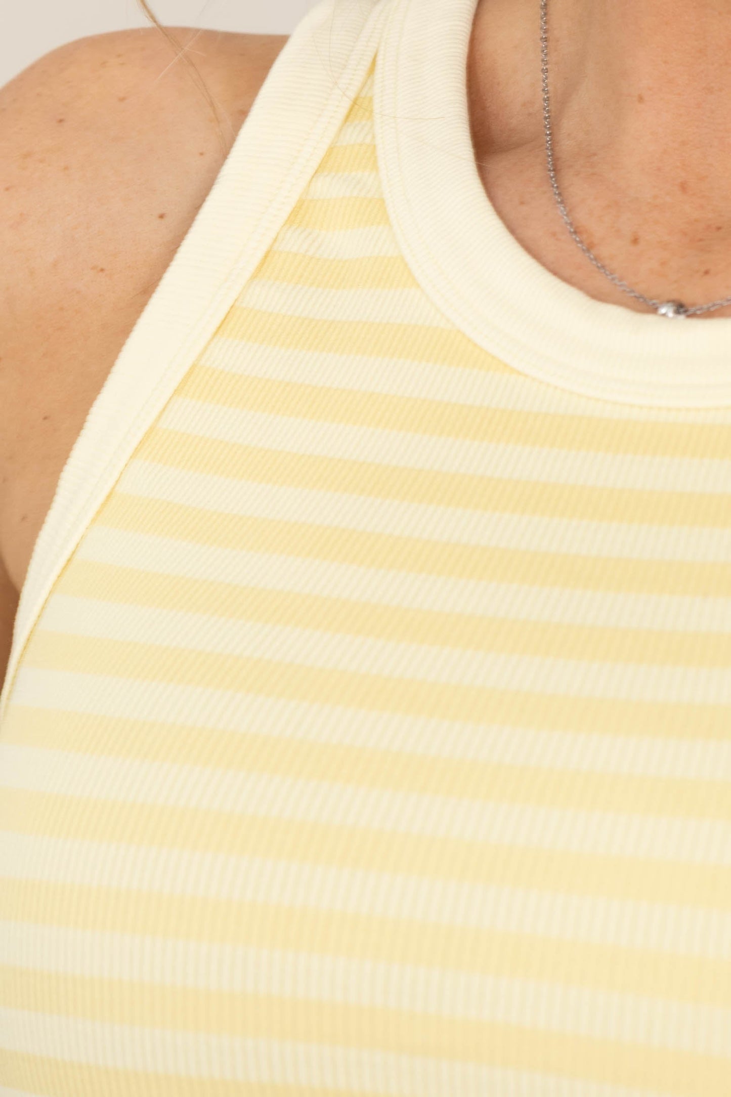 Contrast Stripe Reversible Knit Tank Tops