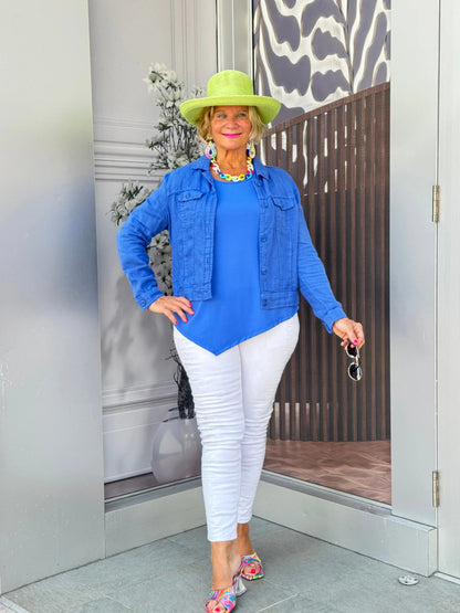 LULU B BLU LINEN JACKET