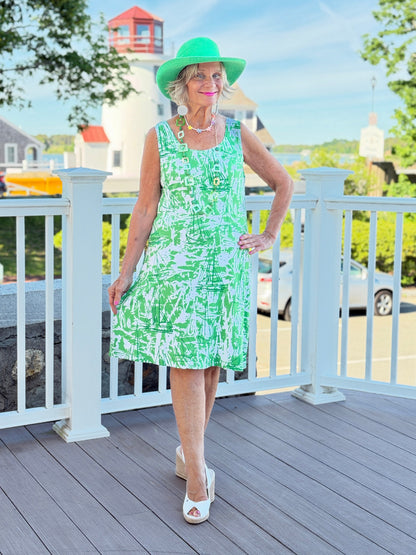 HARBOR LIGHTS GREEN SAILBOAT DRESS