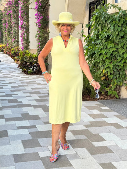 LULU-B SOLID SUNSHINE HALF ZIPPER MIDI