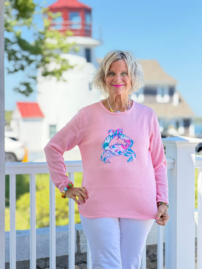 BEACH CLUB PINK CRAB SWEATER