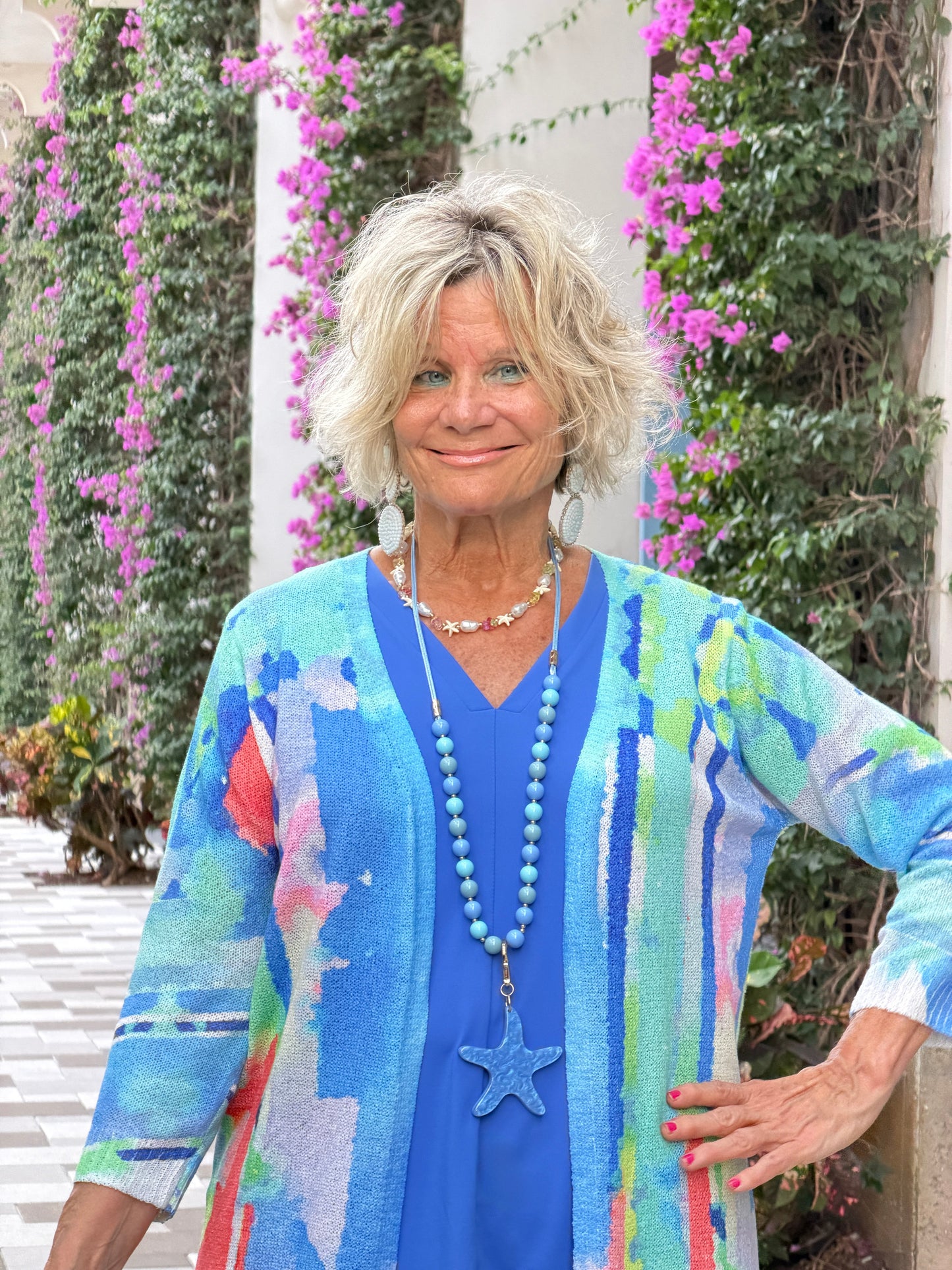 ETHYL OCEAN SPLASH CARDIGAN